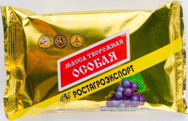 Масса творожная РАЭ Особая изюм 180г