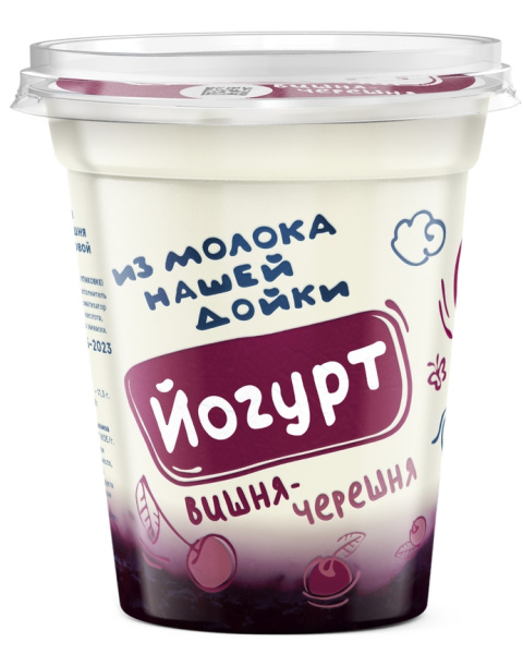 Йогурт Нашей Дойки вишня-черешня 3,2-6% 330г