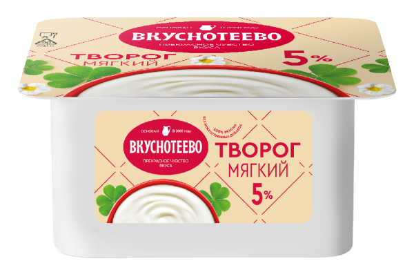 Творог Вкуснотеево мягкий 5% 170г