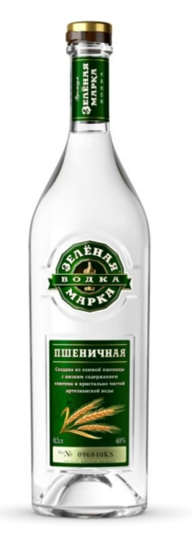 Водка Зеленая Марка Пшеничная 40% 0,5л