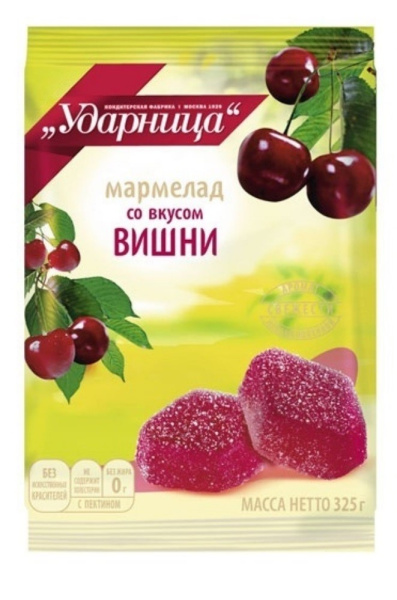 Мармелад Ударница со вкусом вишни 325г