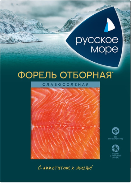 Форель Русское Море филе-ломтики слабосоленая  вакуумная упаковка 120г