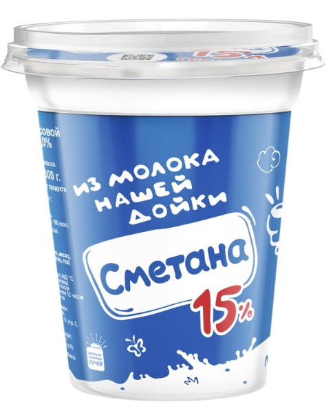 Сметана Нашей Дойки 15% 300г