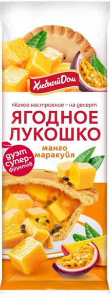 Кекс Ягодное лукошко с начинкой из манго и маракуйи 140г