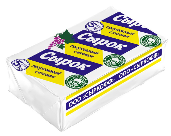 Сырок творожный Сыркофф изюм 16,5% 90г