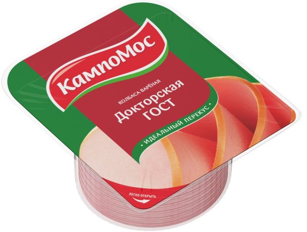 Колбаса Докторская варенаяя ГОСТ нарезка 300г Кампомос
