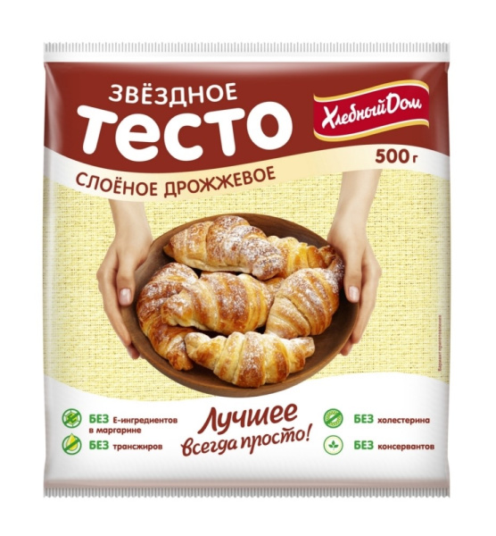 Тесто Звездный слоеное дрожжевое 500г