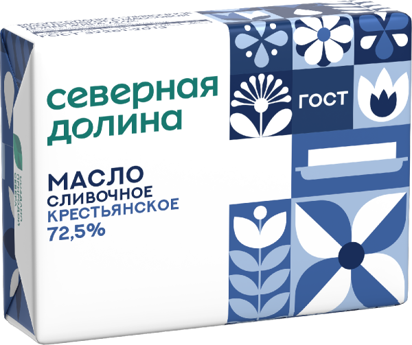Масло сливочное Северная Долина 72,5% 180г