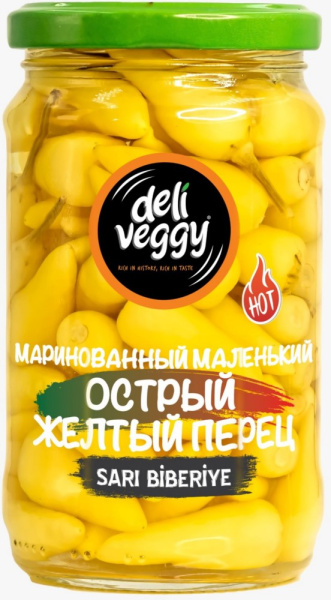 Перец острый маринованный желтый Дели Вегги 320мл