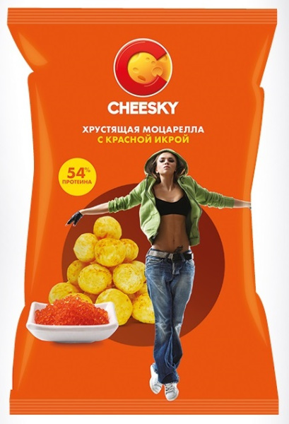 Сыр хрустящая моцарелла "Чизки" со вкусом икры красной 20 г.