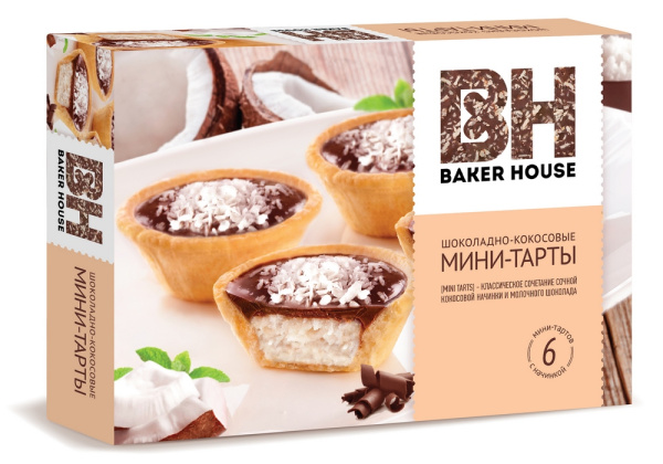 Мини-тарты Бейкер Хаус с кокосовой начинкой 240г