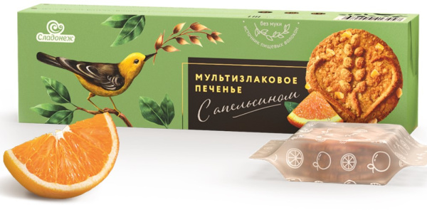 Печенье Сладонеж мультизлаковое с апельсином 120г