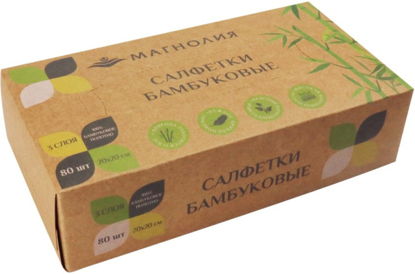 СТМ Салфетки бумажные бамбуковые 3-х сл.80 шт. Маг
