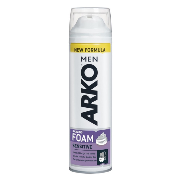 Пена для бритья Arko Men Sensitive, для чувствительной кожи, с Алоэ Вера и маслом Лаванды,