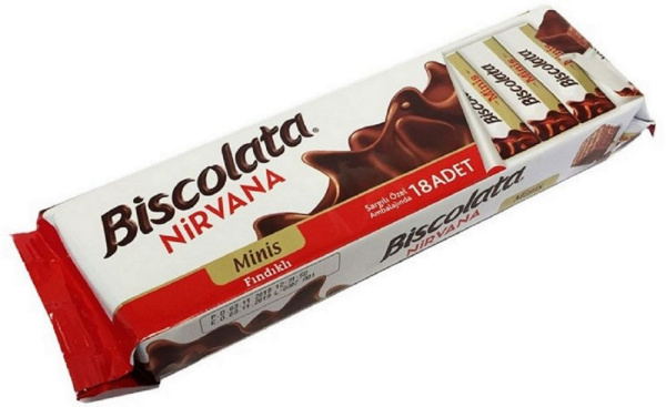 Вафли "Biscolata Minis" в  мол.шоколаде с ореховым кремом  117г