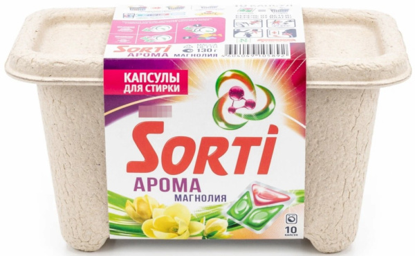 Средство для стирки Сорти Арома Магнолия в капсулах 10шт
