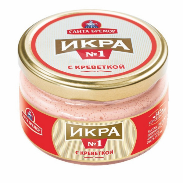 Икра  Санта Бремор деликатесная с креветками 180г