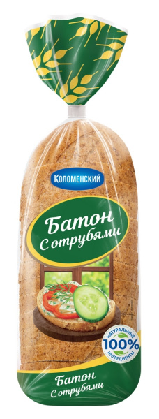 Батон Коломенское с отрубями 300г