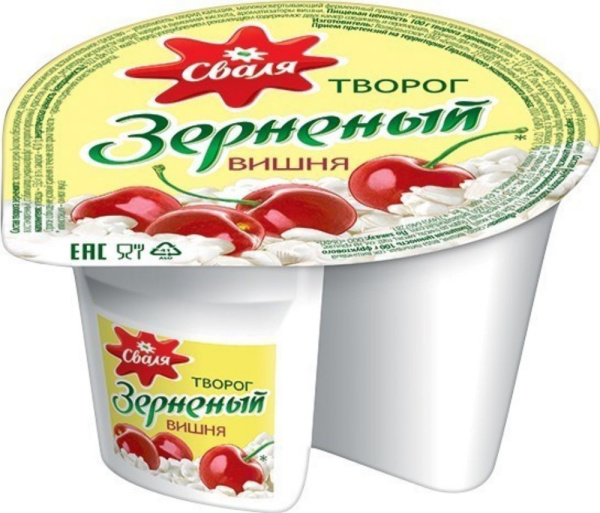 Творог зерненый Сваля вишня 5% 130г