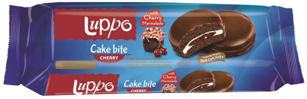 LUPPO CHERRY cендвич-кекс в молочном шоколаде с маршмеллоу и вишневым мармеладом 182г
