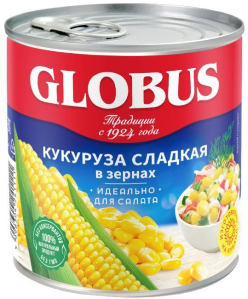 Кукуруза сладкая Глобус 340г