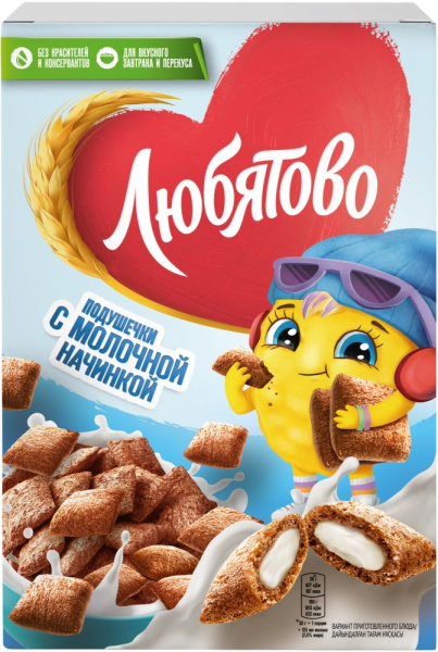 Подушечки с молочной начинкой Любятово 220г