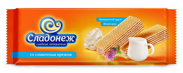 Вафли Сладонеж со сливочным кремом 270г