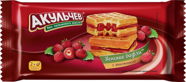 Венские вафли с Земляникой  100 г