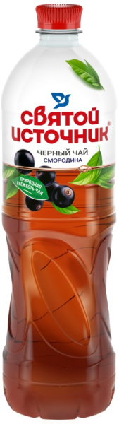 Напиток безалкогольный негазированный  Святой Источник Черный чай со вкусом смородины 1л