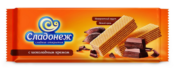 Вафли Сладонеж с шоколадным кремом 270г