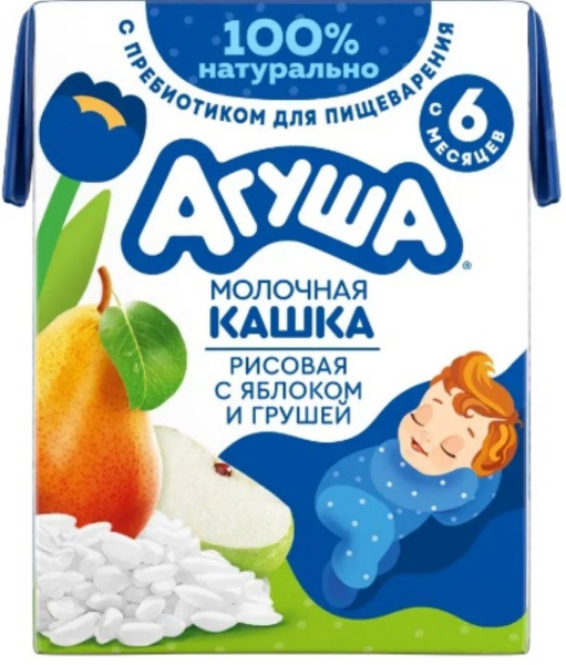 Каша молочная Агуша Засыпайка рис/ябл/груша 2,7% 200мл