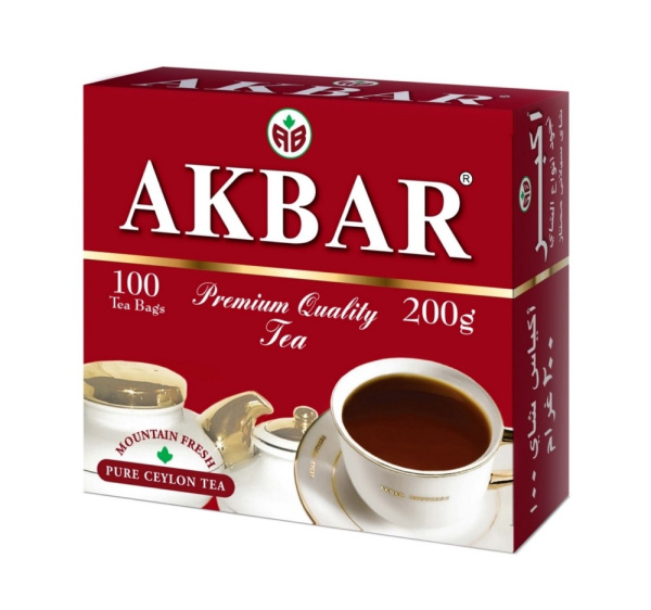 Чай Акбар черный красно-белая серия 100пак/2г