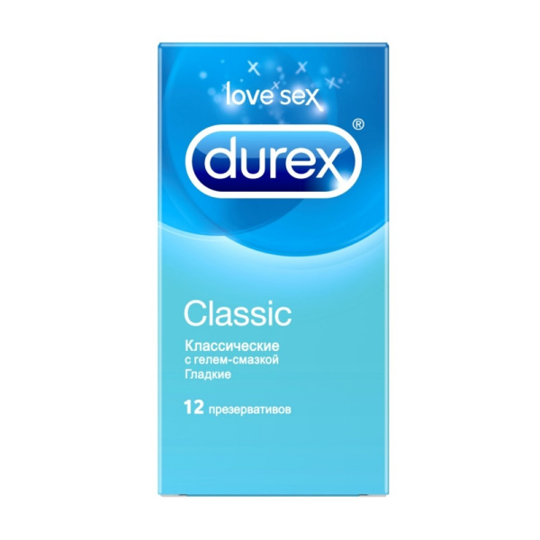 Презервативы марки Durex: Classic - гладкие №12