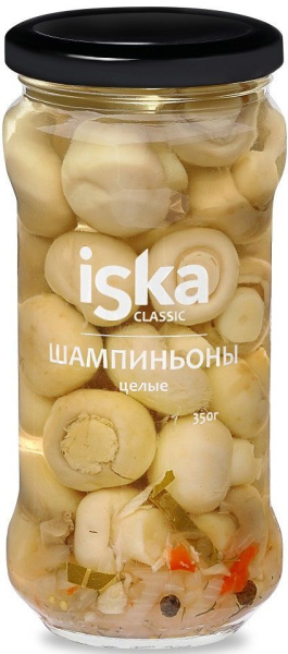 Шампиньоны целые маринованные Иска 350г