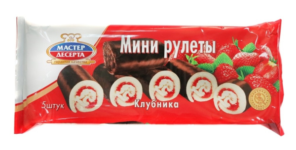 Рулеты-мини Мастер Десерта клубника в шоколаде 175г