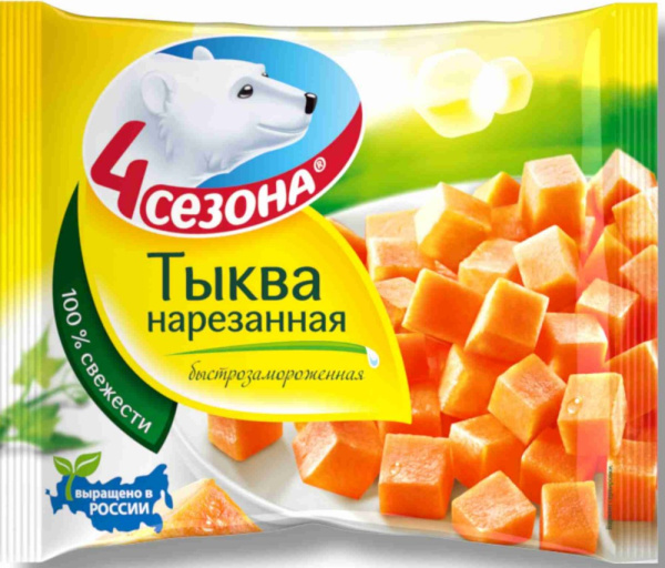 Тыква 4 Сезона нарезанная замороженная 400г