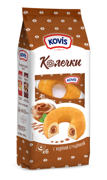 Сдобные Колечки c кремом вареная сгущенка 240г Kovis