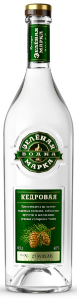 Водка Зеленая Марка Кедровая 40% 0,5л
