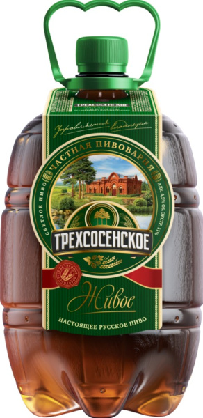 Пиво Трехсосенское Живое  светлое 1,3л