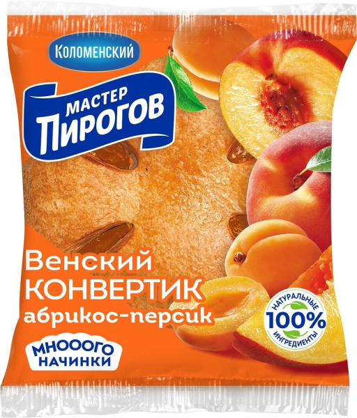 Слойка Коломенское венский конвертик с абрикосом и персиком 70г