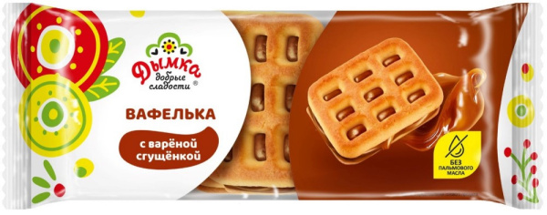 Печенье вафелька с вареной сгущенкой 190г Дымка