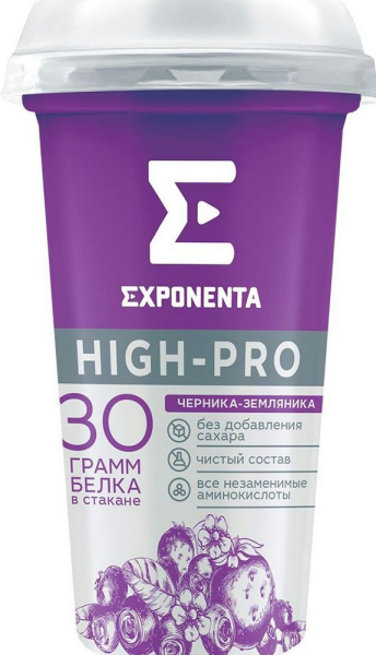 Напиток кисломолочный Экспонента черника/земляника обезжиренный 250г