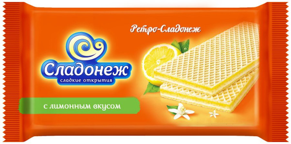 Вафли Ретро-Сладонеж с лимонным вкусом 65г