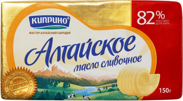 Масло сливочное Киприно Алтайское 82% 150г