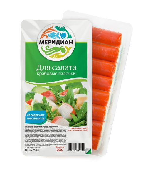 Крабовые палочки Меридиан для салата 200г
