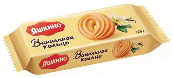 Печенье Яшкино сдобное ванильное кольцо 180г