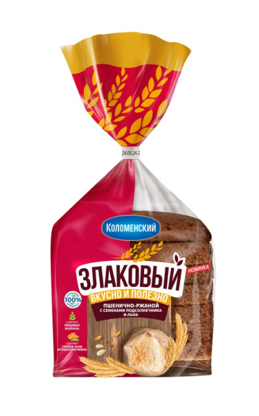 Хлеб Коломенское злаковый пшенично-ржаной с семенами 300г