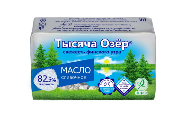Масло сливочное Тысяча Озер 82,5% 180г