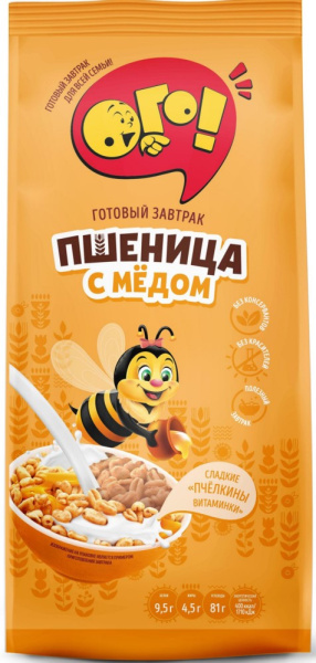 Готовый завтрак ОГО пшеница с медом 150г