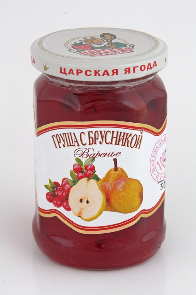 Варенье по-домашнему из груш с брусникой 360г